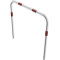 Hoop of steel tube |  48 x 2,5 mm | without cross bar | for casting in concrete | total width 1000 mm | total height 1000 mm | hot-dip galvanized and white coatedwith red reflecting stripes